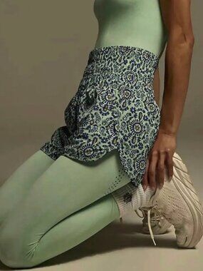 NWT FP Movement Free People The Way Home Paisley Shorts Turquoise Mint Medium
